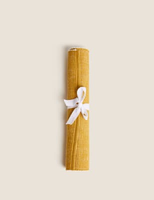 Set of 2 Cotton Rich Ribbed Woven Placemats Image 2 of 3