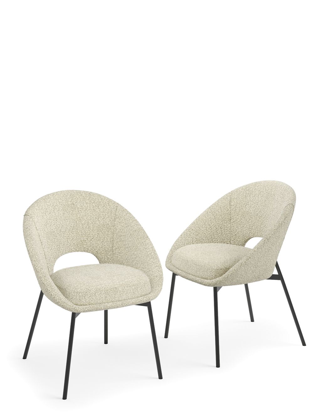 Set of 2 Curve Dining Chairs 1 of 6