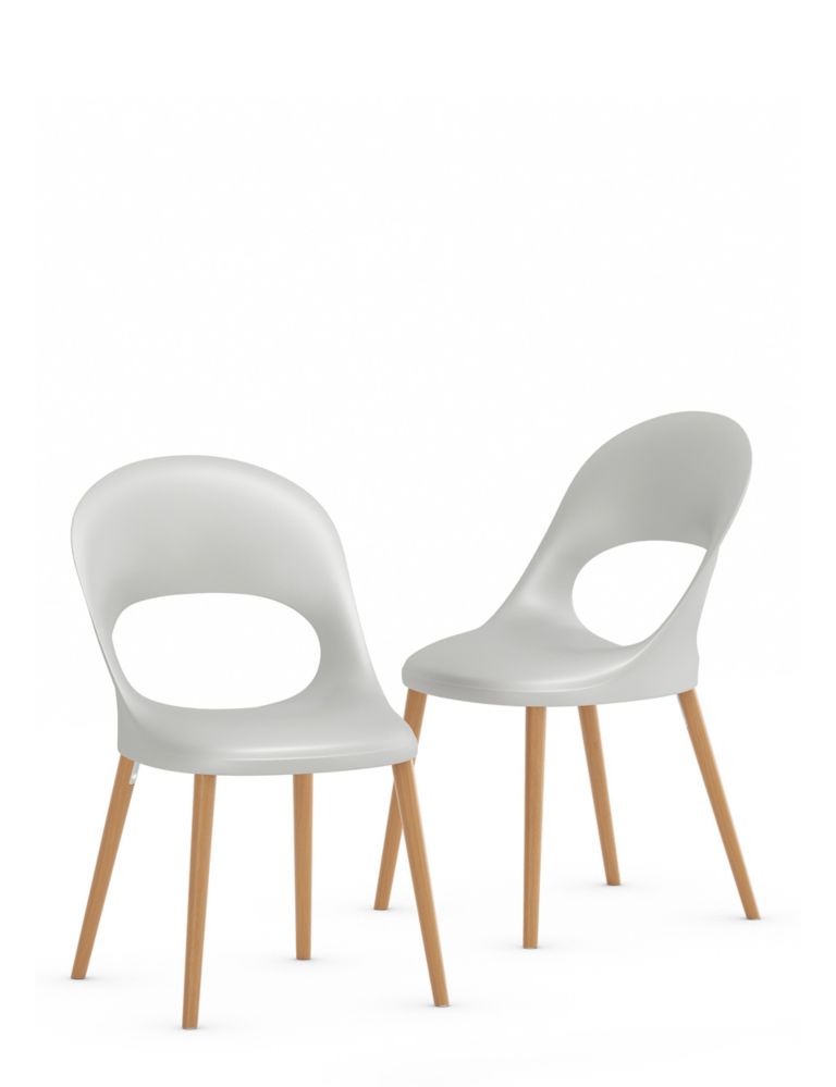 Set of 2 Curved Back Dining Chairs 2 of 7
