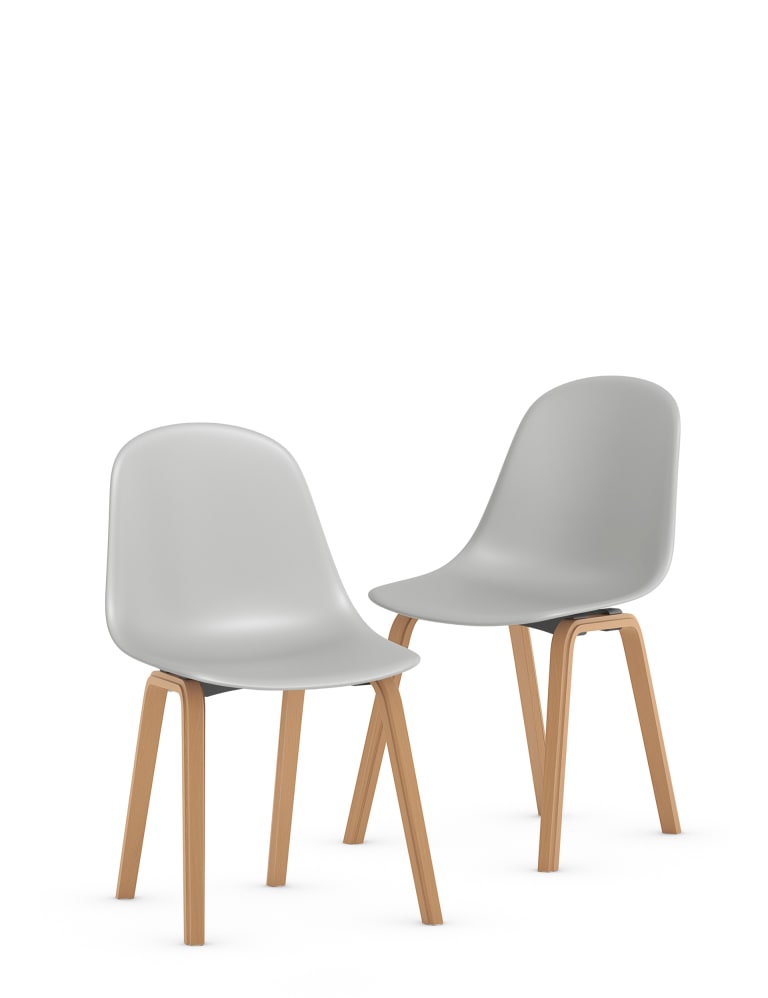 Set of 2 Curved Back Dining Chairs LOFT M S