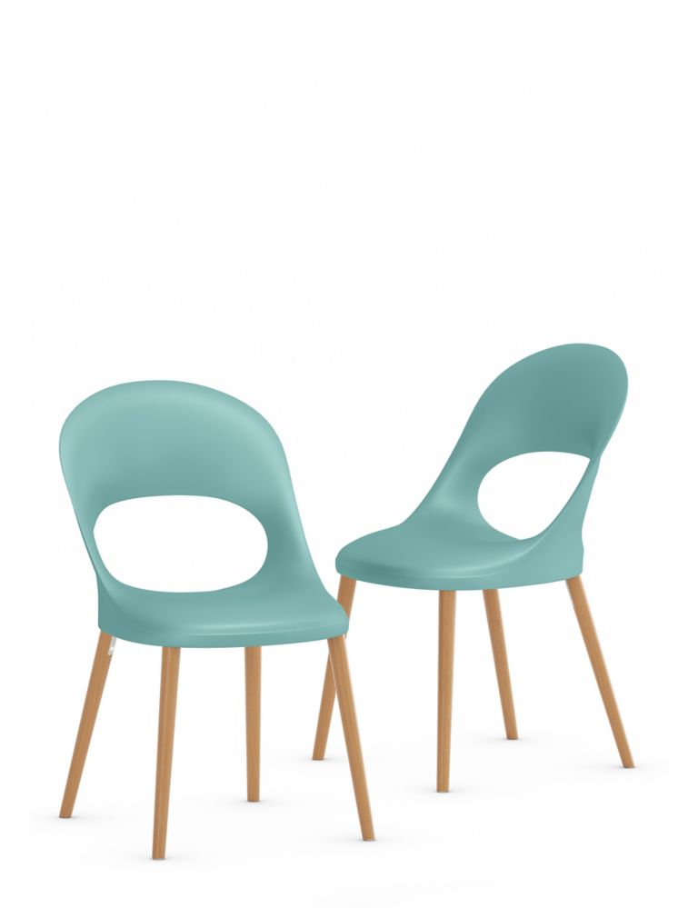 Set of 2 Curved Back Dining Chairs 1 of 7