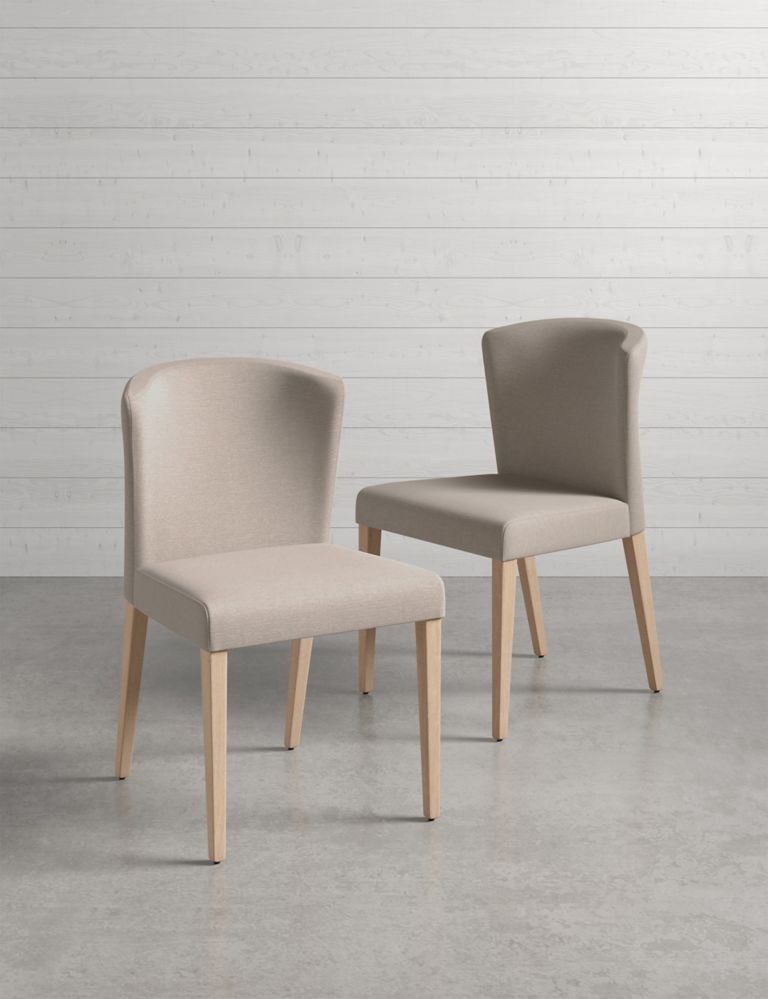 Set of 2 Curved Back Dining Chairs 2 of 8
