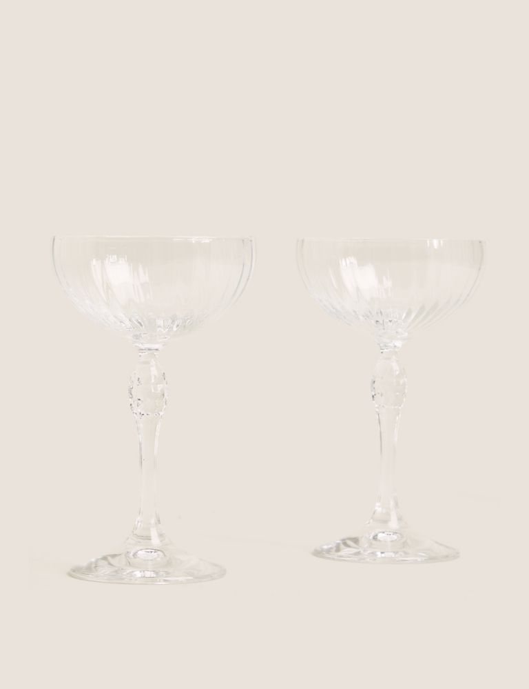 Set of 2 Decorative Champagne Saucers 1 of 3