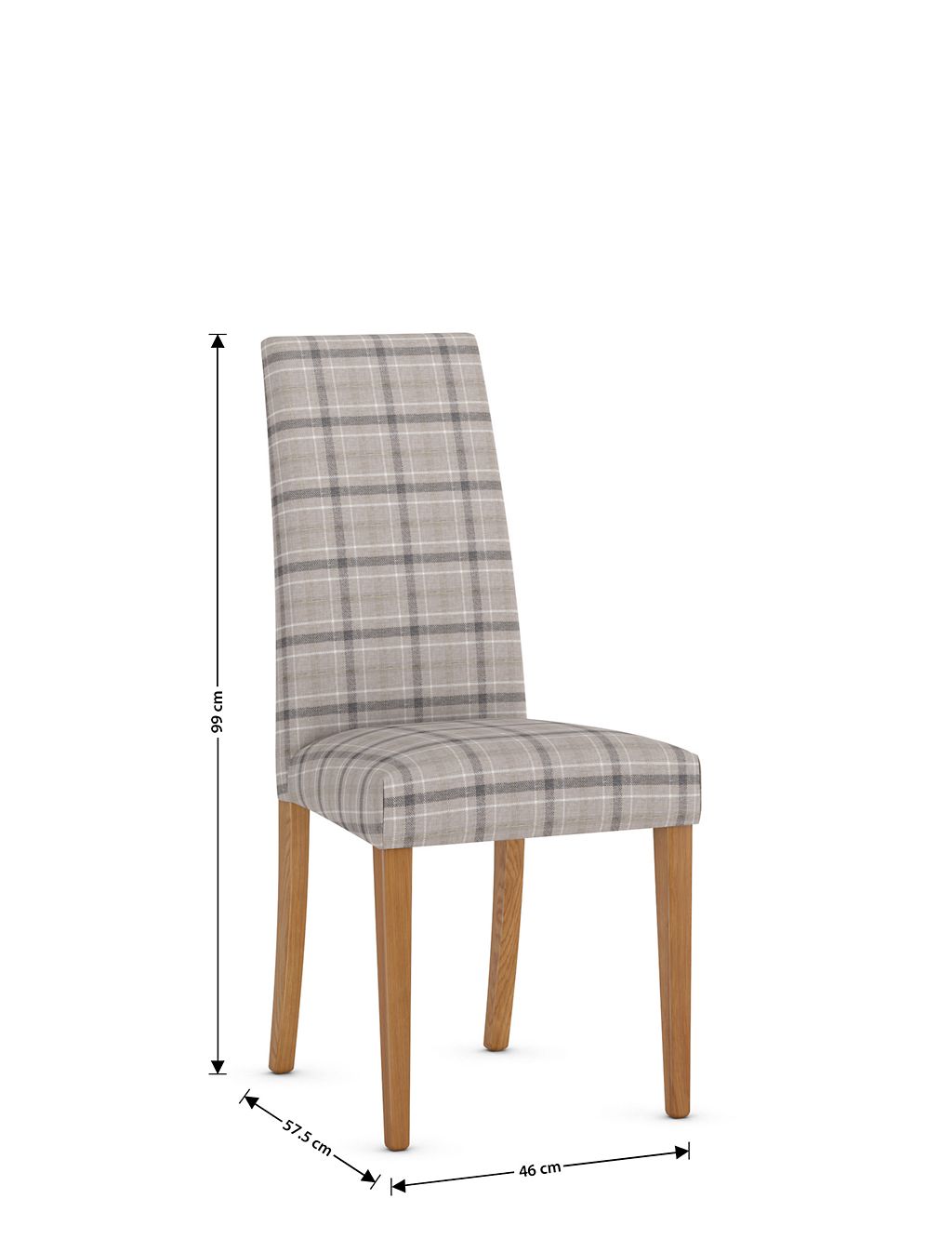 Set of 2 Denford Checked Grey Mix Dining Chairs 6 of 8