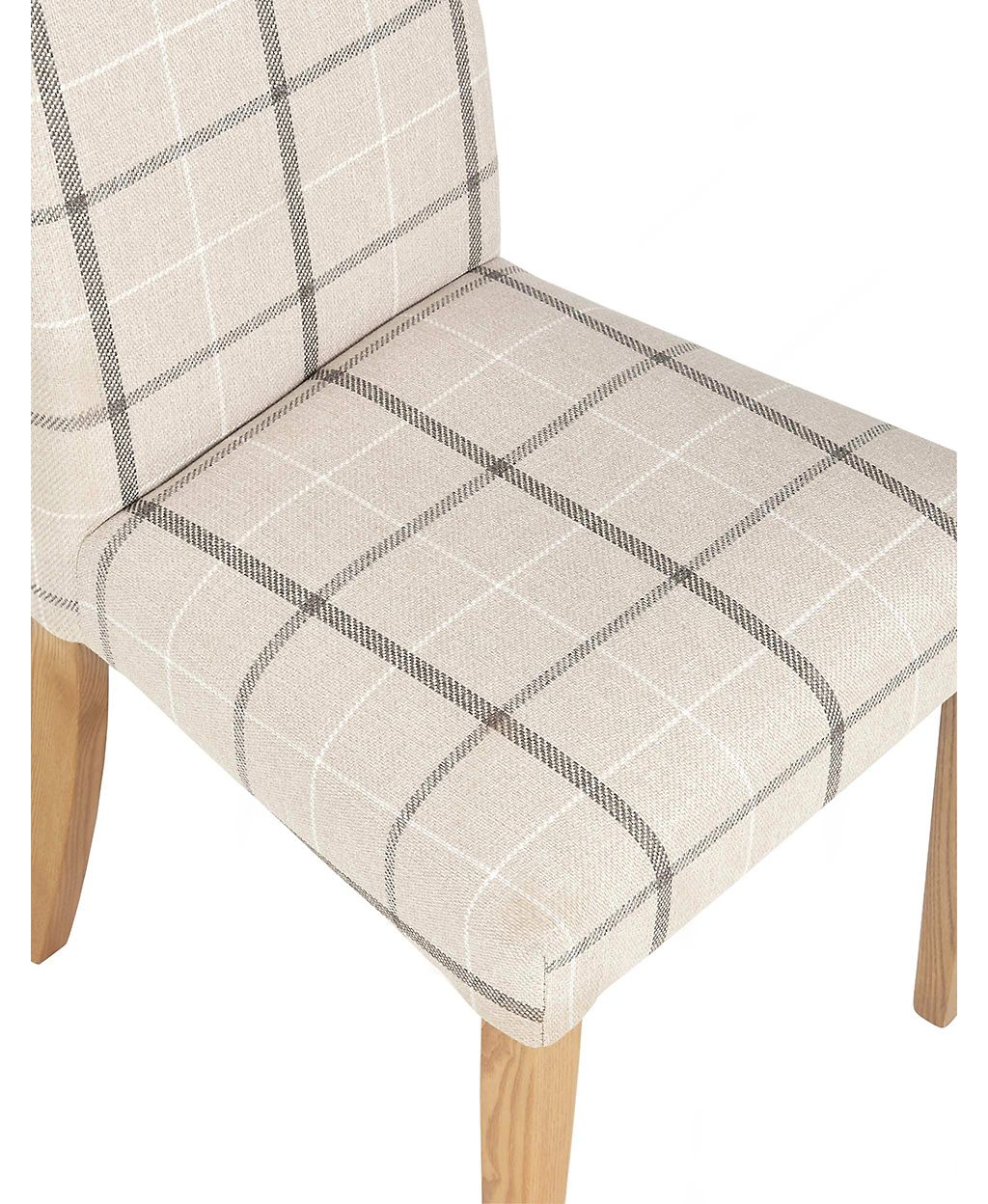 Set of 2 Denford Checked Grey Mix Dining Chairs 4 of 8