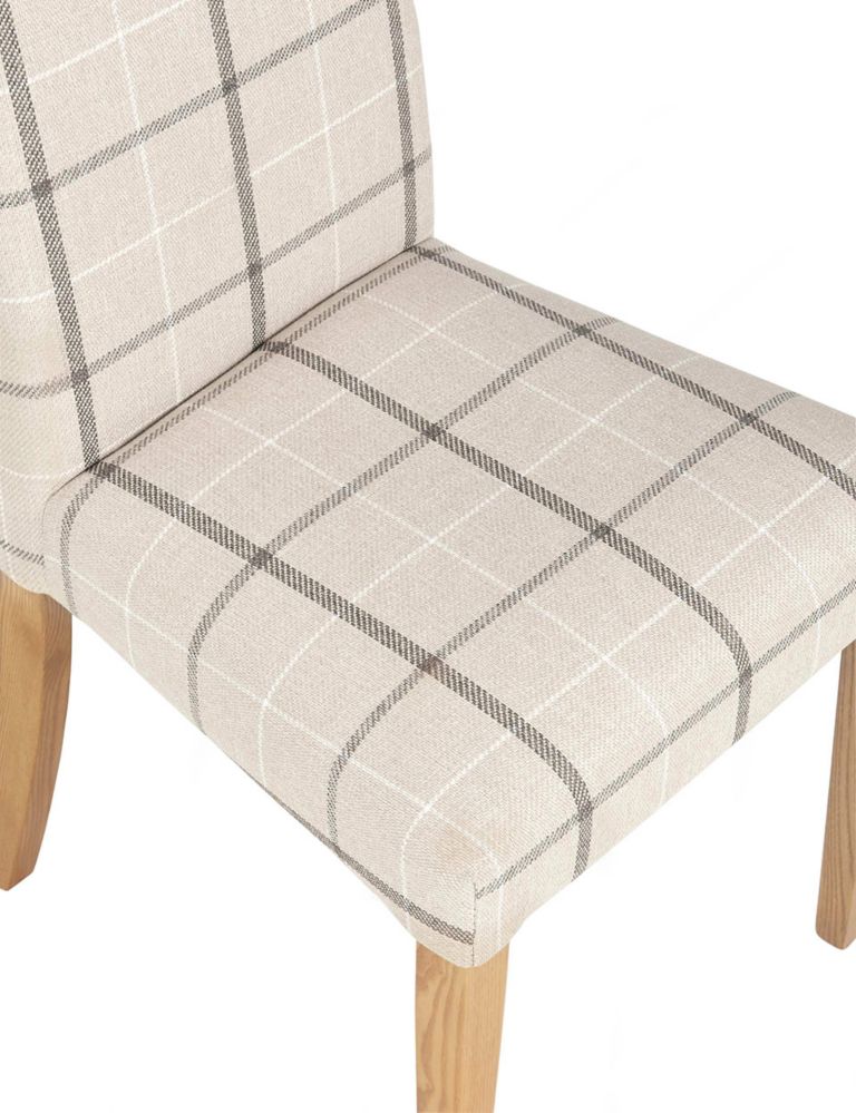 Set of 2 Denford Checked Grey Mix Dining Chairs 6 of 8