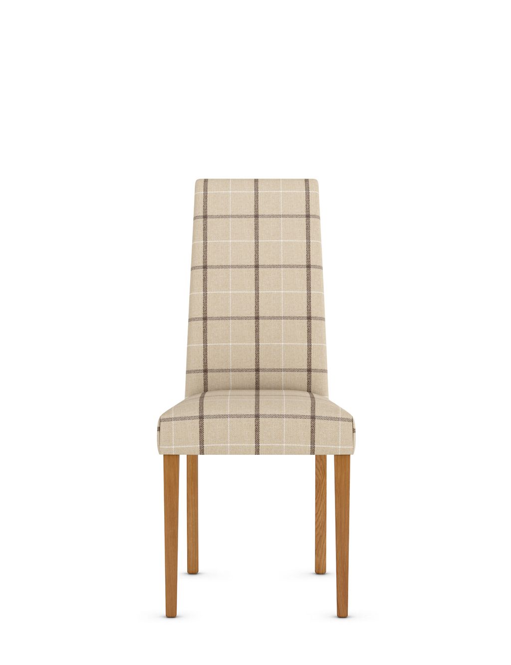 Set of 2 Denford Checked Oatmeal Dining Chairs 2 of 8