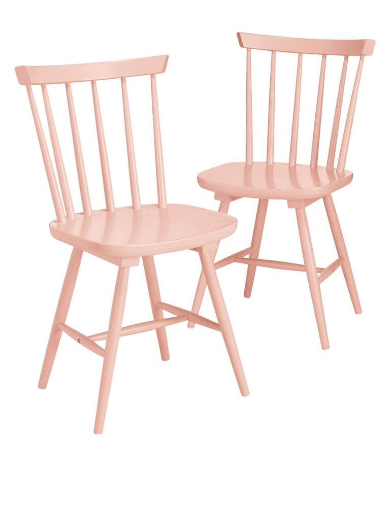 Set of 2 Dinton Coral Chairs 1 of 2