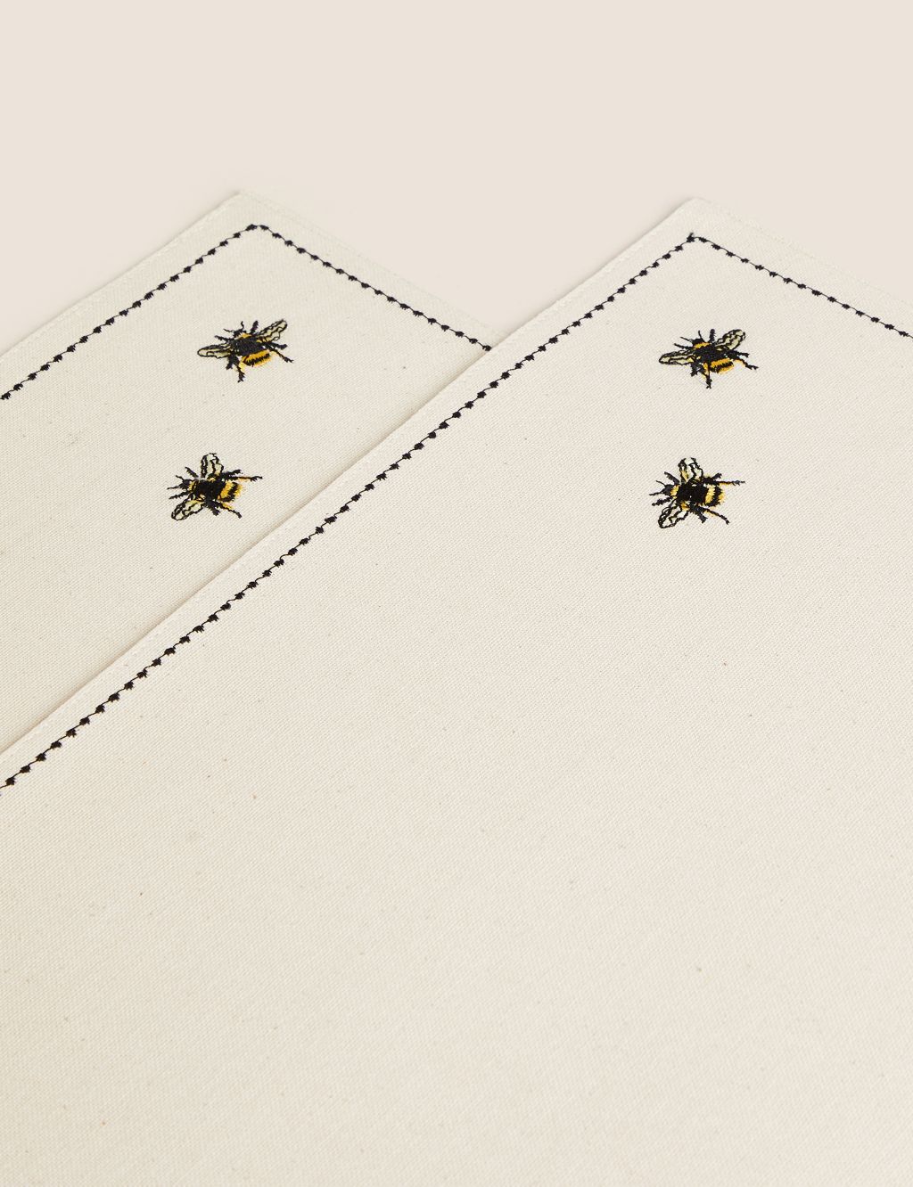 Set of 2 Embroidered Bee Cotton Placemats 2 of 3