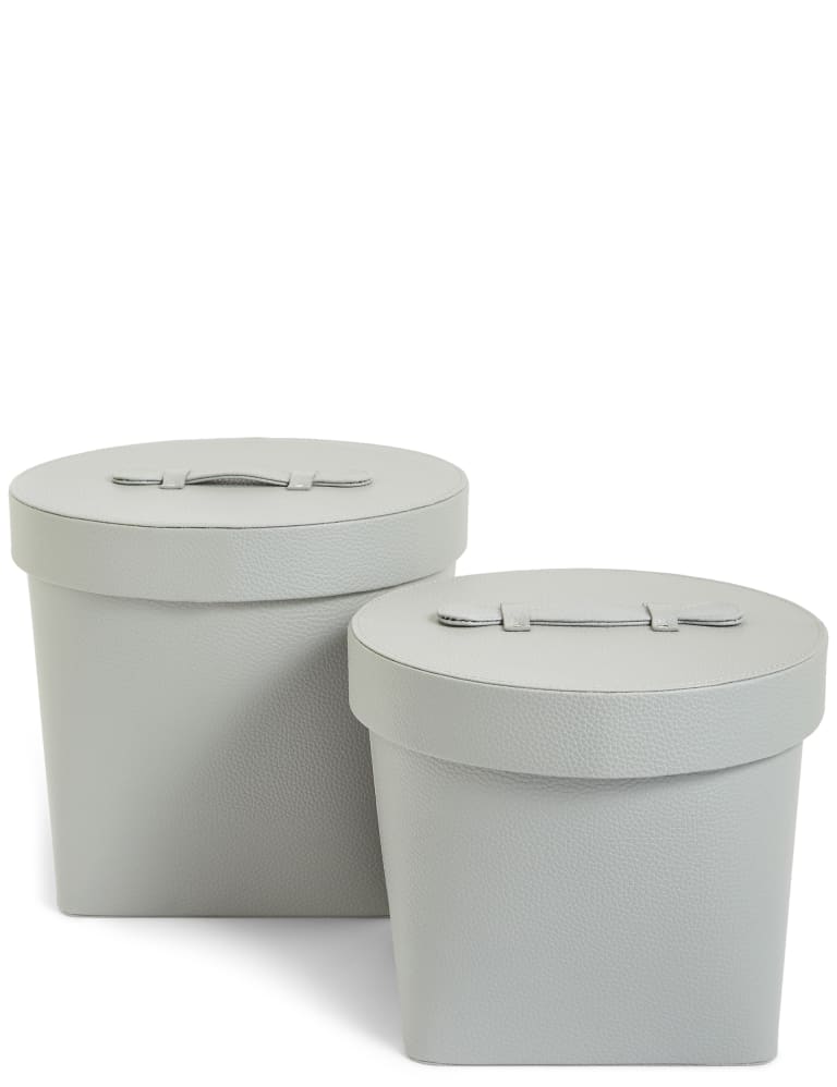 Set of 2 Faux Leather Storage Boxes M&S