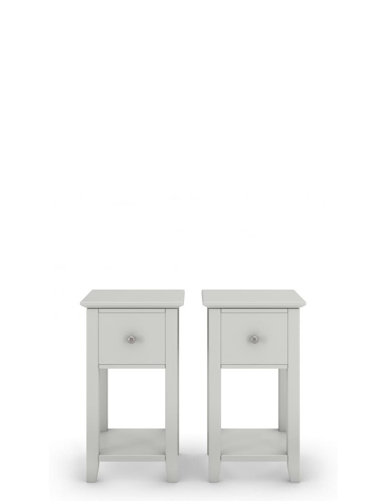 Set of 2 Hastings 1 Drawer Slim Bedside Tables 3 of 12