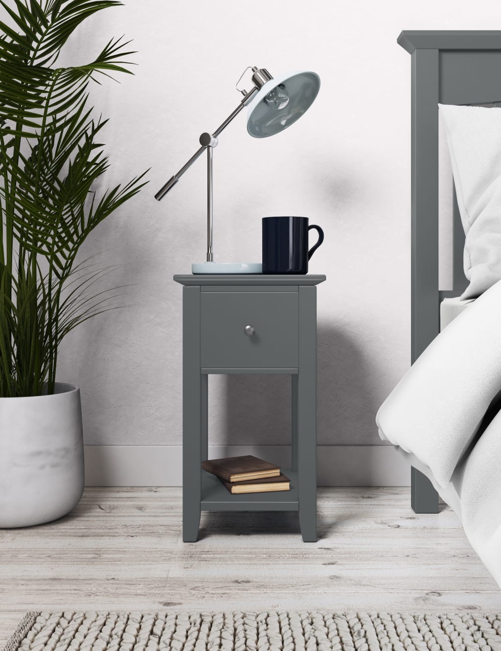 Very narrow clearance bedside table
