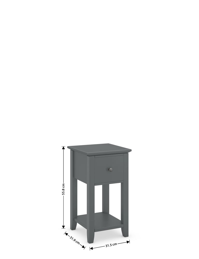 Grey narrow bedside table outlet