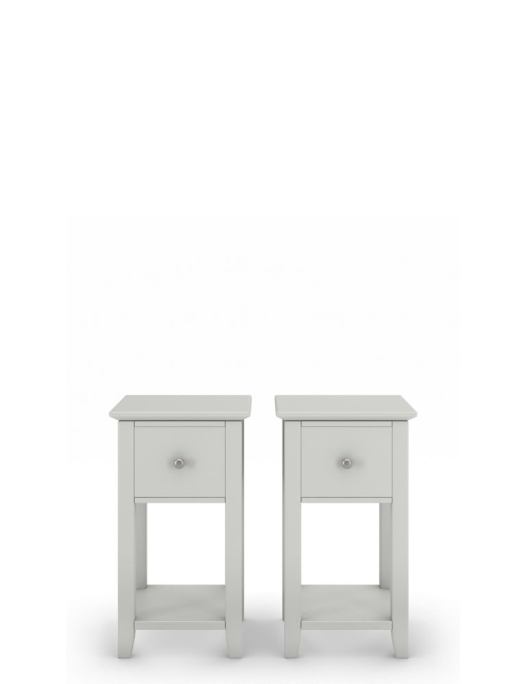 Set of 2 Hastings Grey Small Bedside Tables 2 of 9