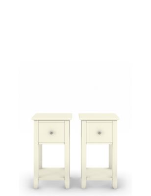 Set Of 2 Hastings Ivory Compact Bedside Tables M S