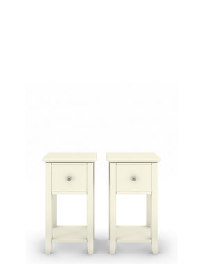 Set of 2 Hastings Ivory Small Bedside Tables Image 2 of 10