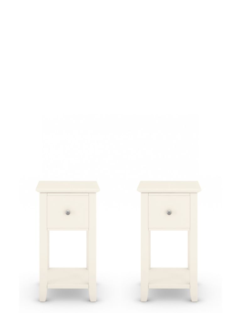 Set of 2 Hastings Ivory Small Bedside Tables 1 of 10