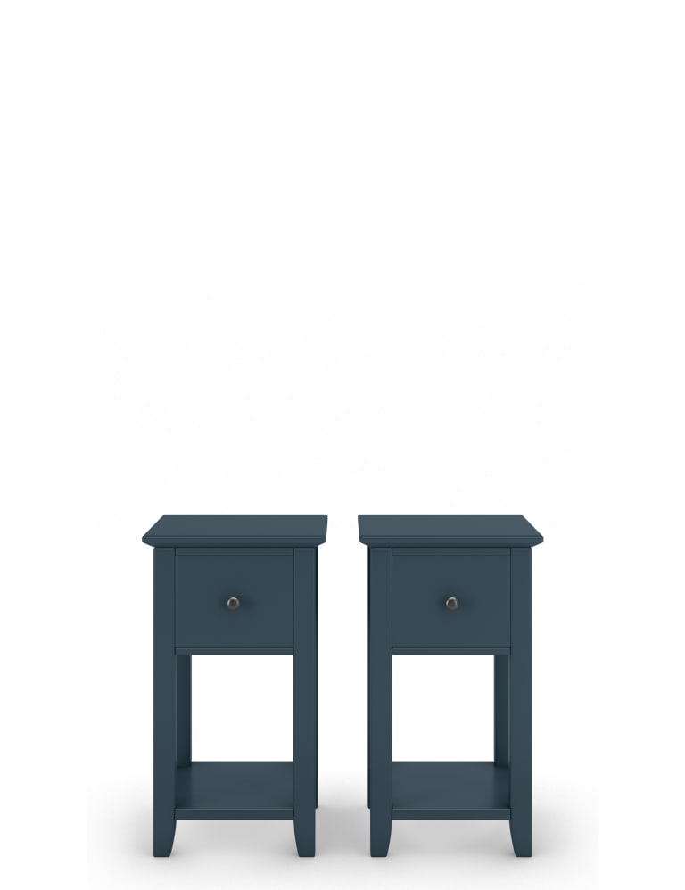 Set of 2 Hastings MidBlue Small Bedside Tables M&S