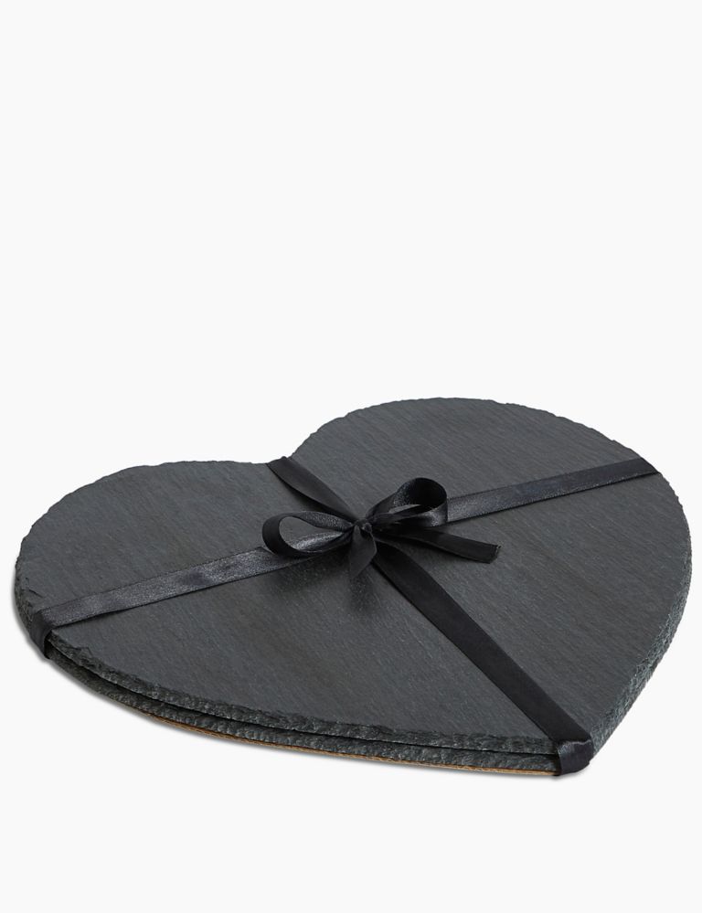Set of 2 Heart Slate Placemats 1 of 3