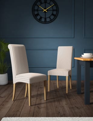 Blue striped dining online chairs