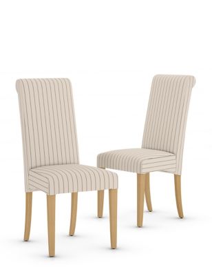 Hepworth Striped Dining Chairs M S, Grey And White Striped Dining Chair