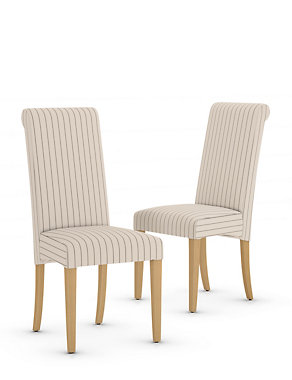 Set of 2 Hepworth Striped Dining Chairs Image 2 of 7