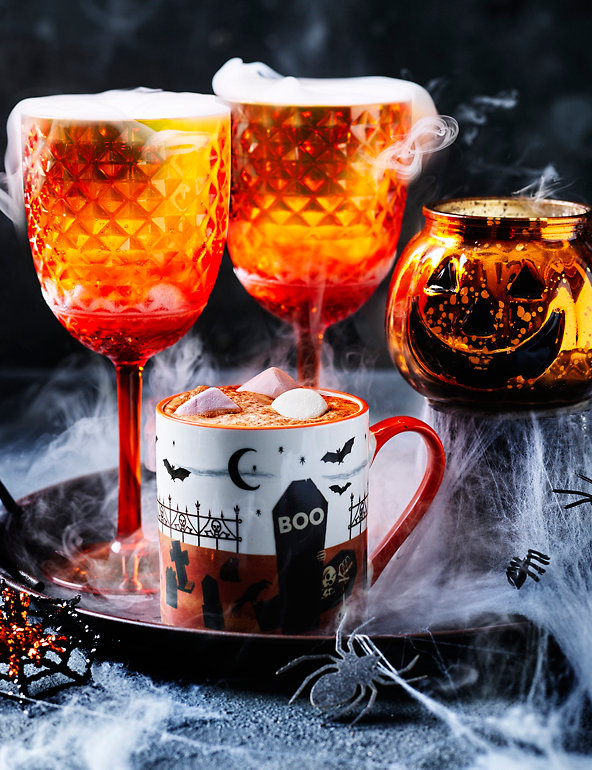 Spooky Fun Halloween 4 Piece Wine & Champagne Glass Set 