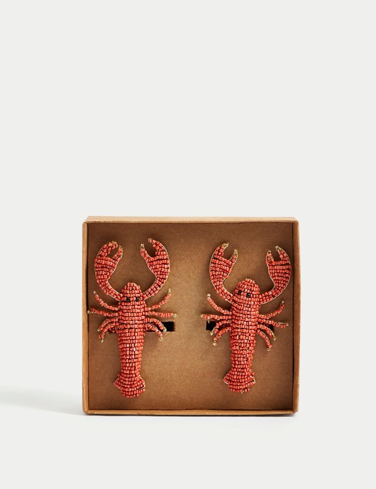 Set of 2 Lobster Napkin Rings 2 of 4
