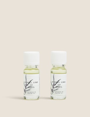 Set of 2 Neroli Lime & Basil Fragrance Oils Signature M&S