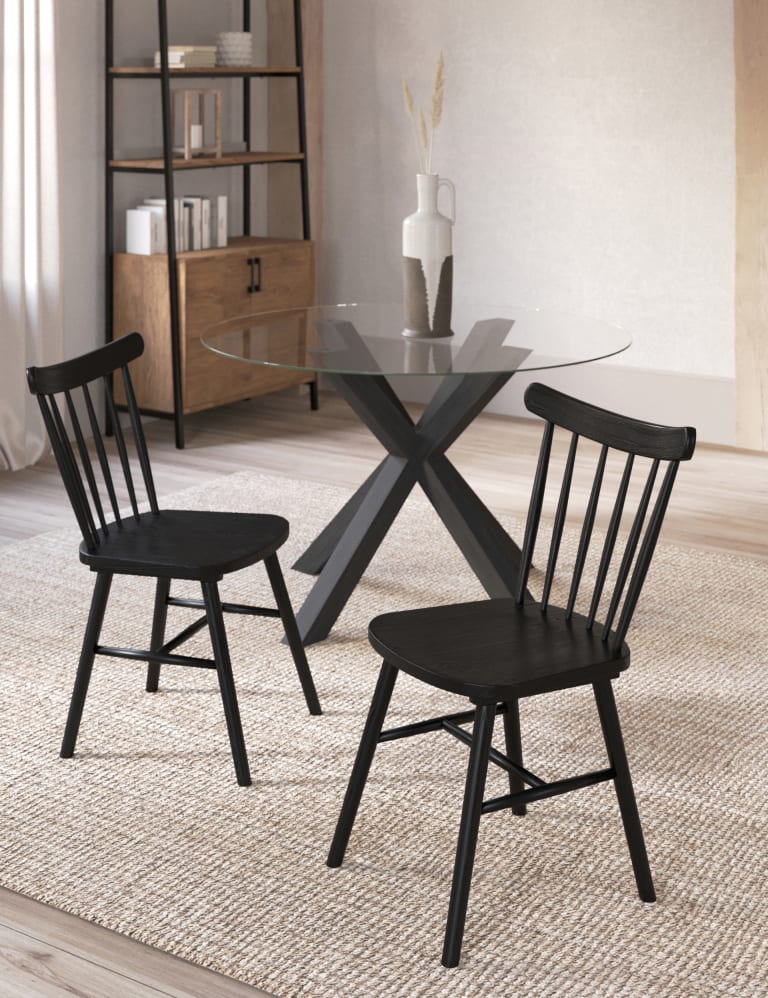 Set of 2 Newark Spindle Dining Chairs 1 of 7