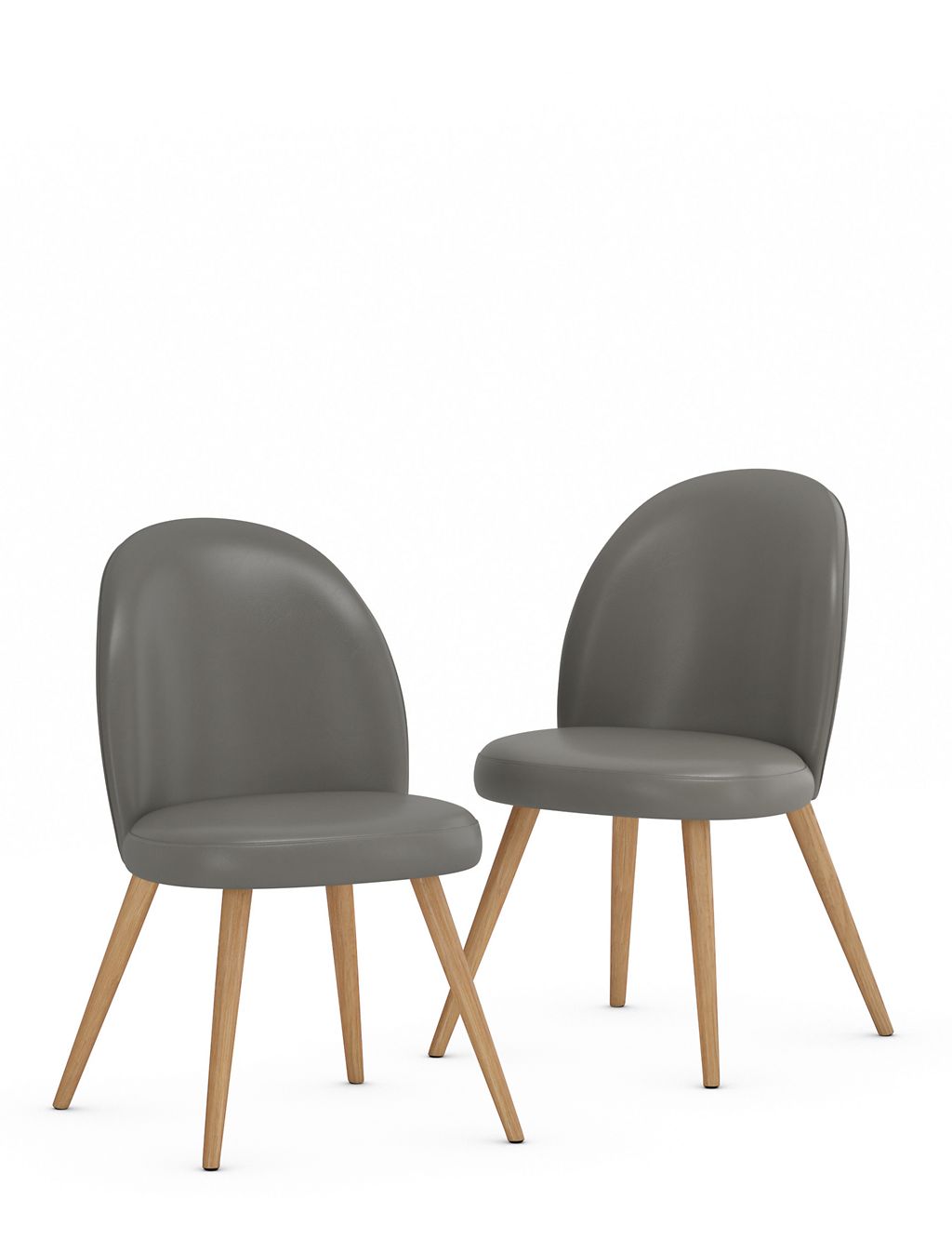 Set of 2 Nord Faux Leather Dining Chairs 1 of 6