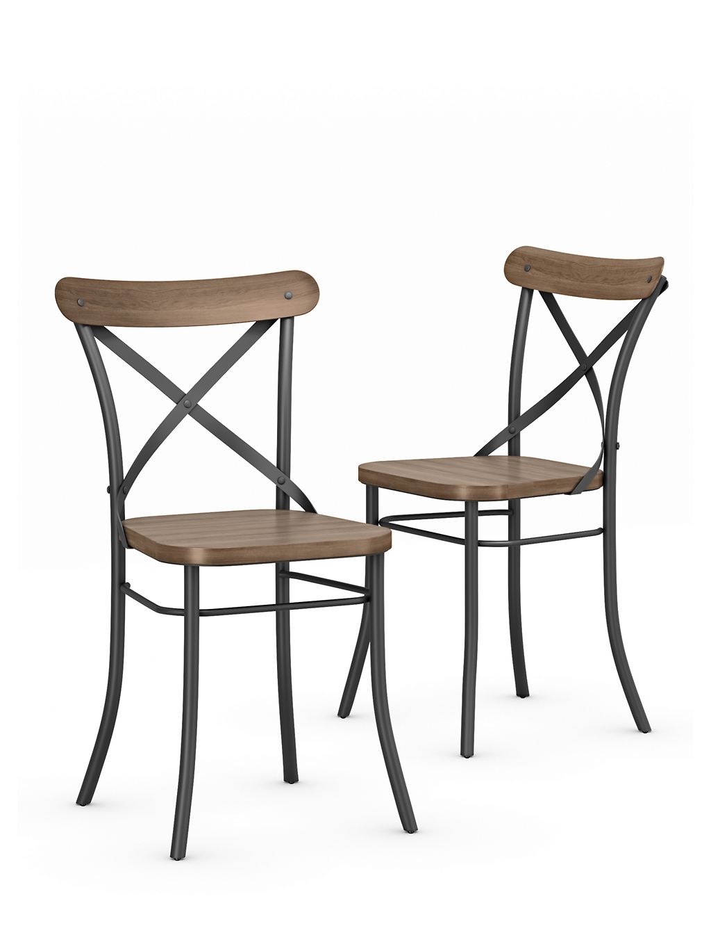 Set of 2 Sanford Parquet Dining Chairs 3 of 9