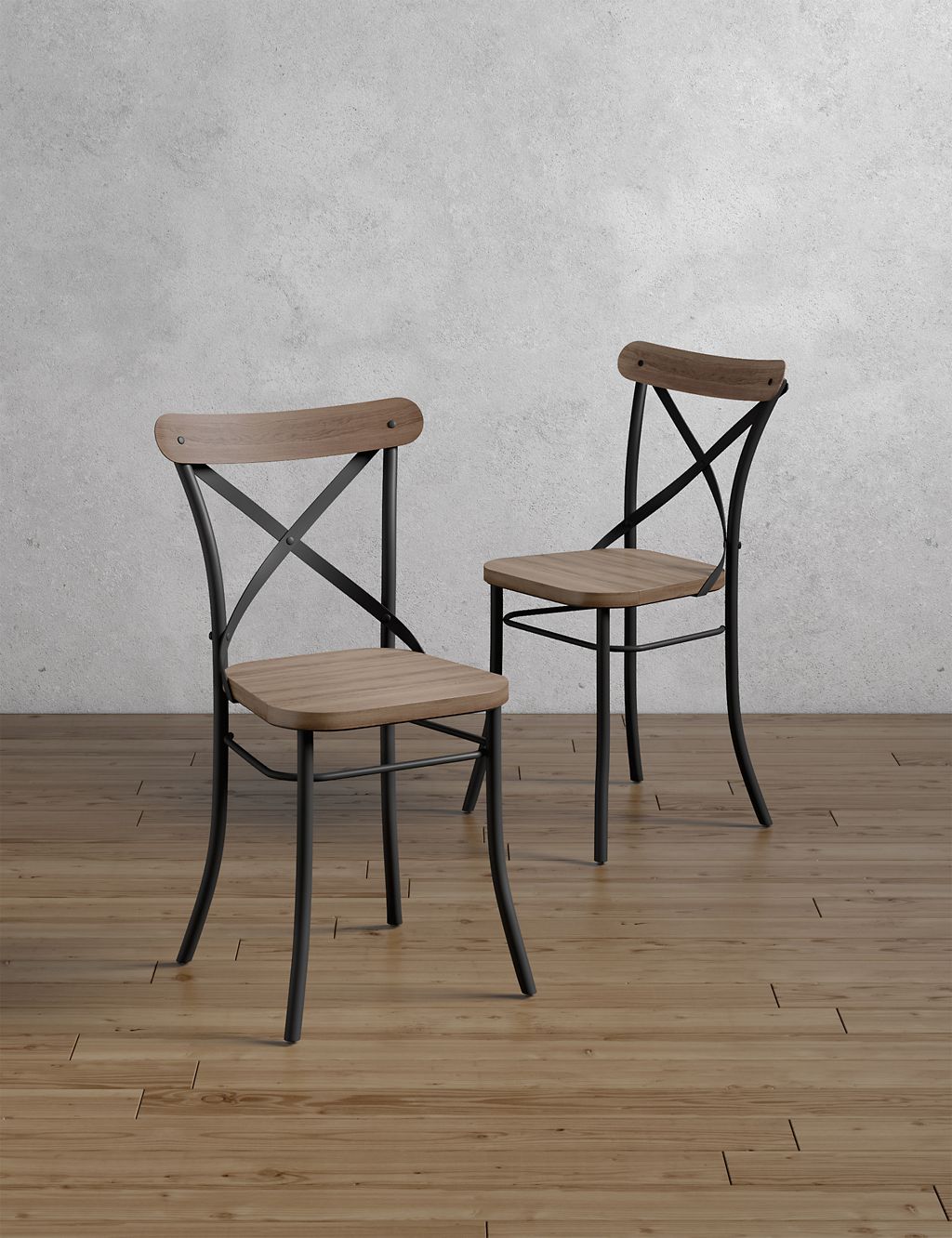 Set of 2 Sanford Parquet Dining Chairs 1 of 9