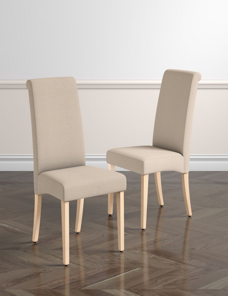 Set of 2 Scroll Back Dining Chairs 2 of 9
