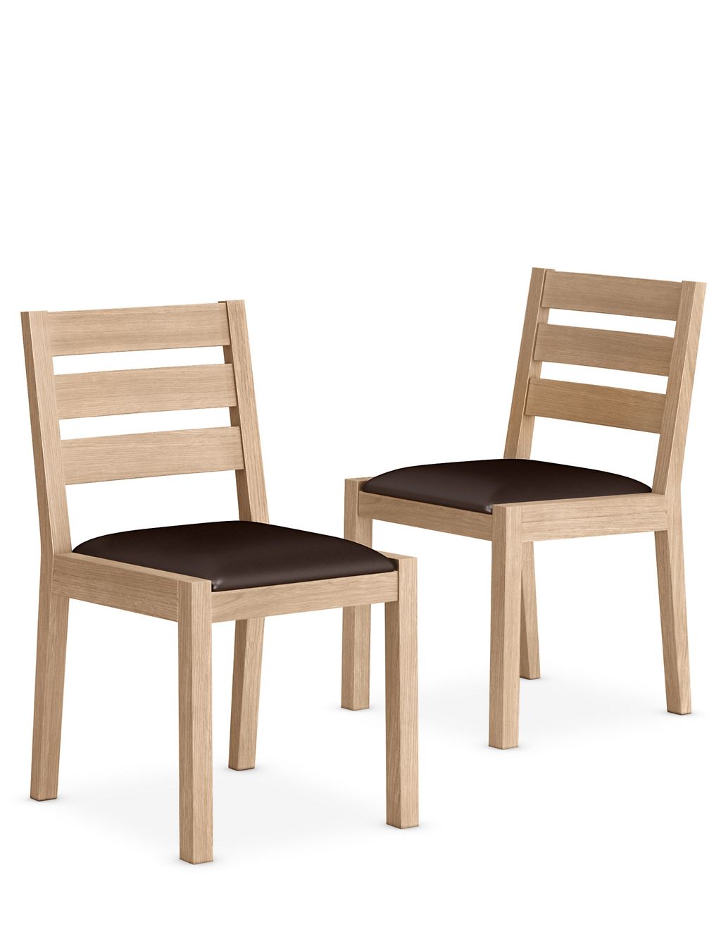 Set of 2 Sonoma™ Blonde Leather Dining Chairs 3 of 8