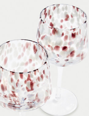 Set of 2 Speckled Wine Glasses Image 2 of 7