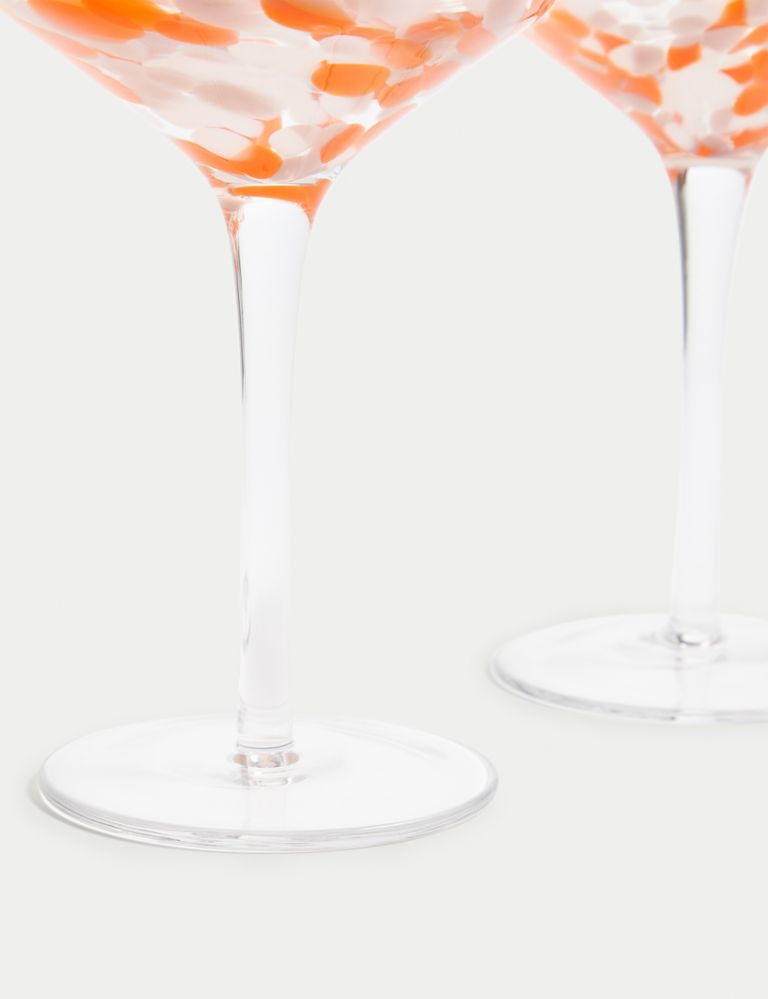 Set of 2 Speckled Wine Glasses 3 of 4