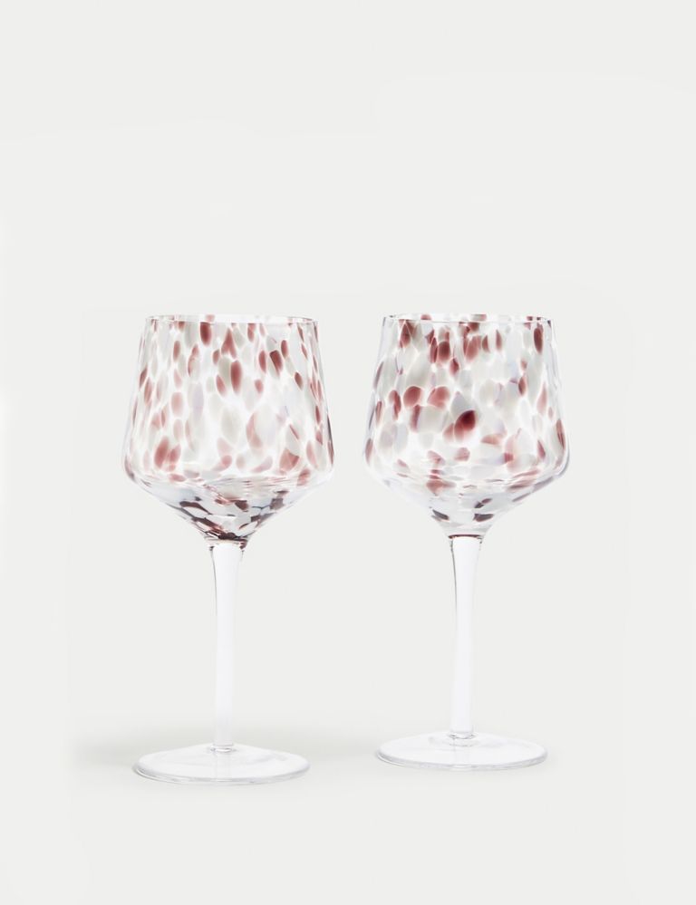 Set of 2 Speckled Wine Glasses 1 of 7