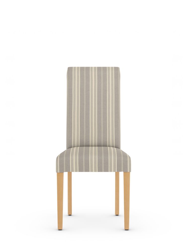 Set of 2 Striped Fabric Dining Chairs 3 of 8