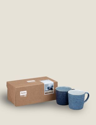 Set of 2 Studio Blue Ridged Mugs Image 2 of 9