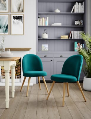 Turquoise velvet best sale dining chairs