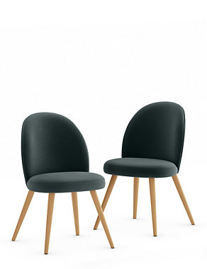 Set of 2 Velvet Dining Chairs Image 2 of 6