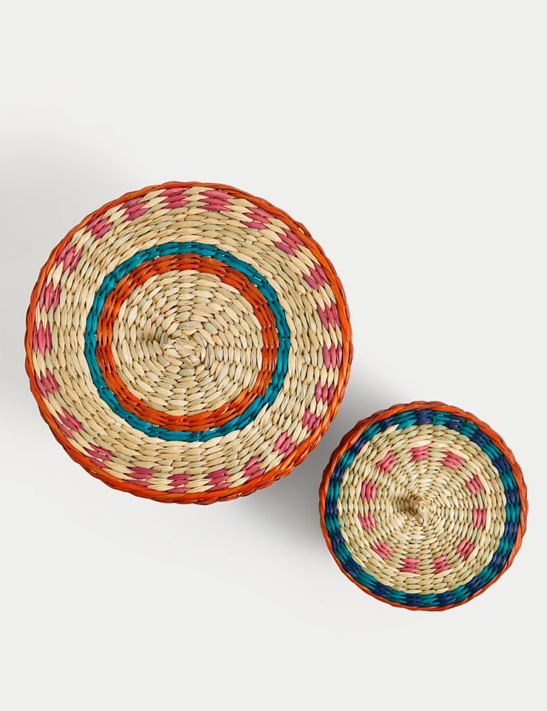 Set of 2 Woven Trinket Boxes 3 of 4