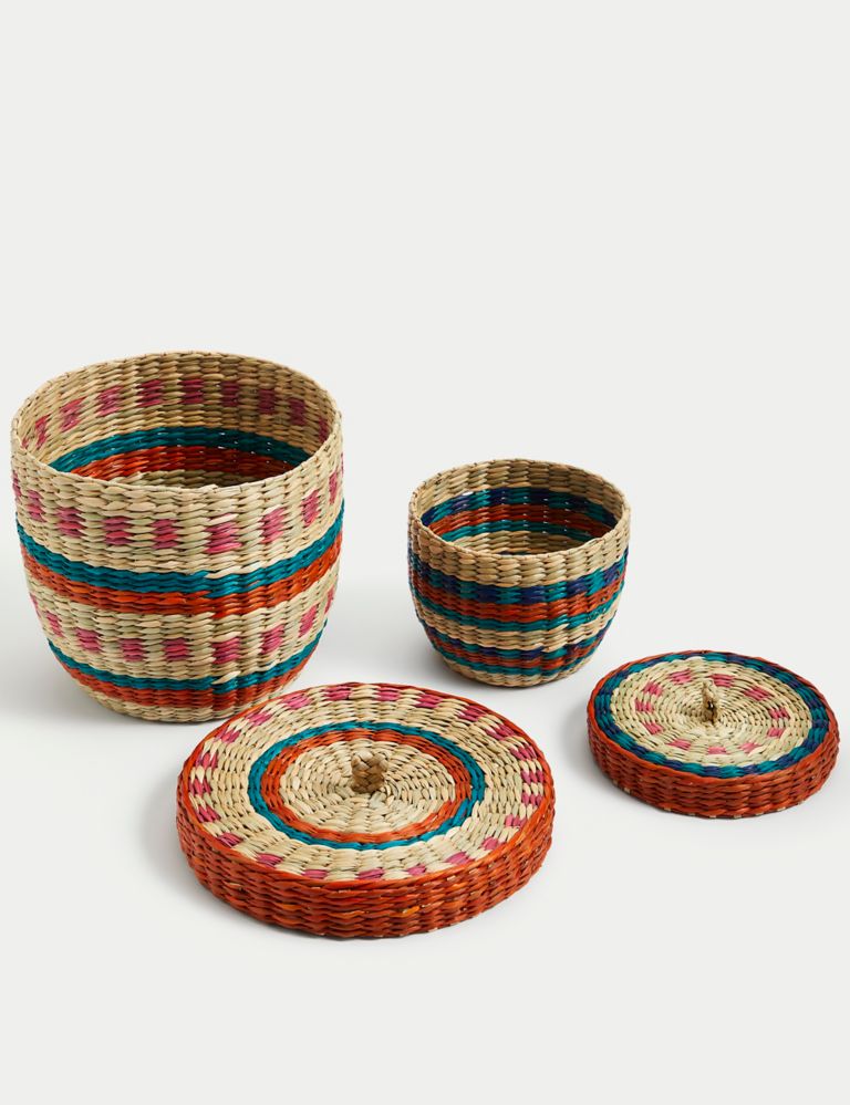 Set of 2 Woven Trinket Boxes 2 of 4