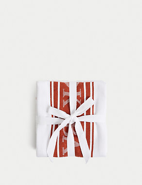Set of 3 Cotton Rich Striped Tea Towels Image 2 of 4