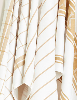Set of 3 Cotton Rich Striped Tea Towels Image 2 of 3