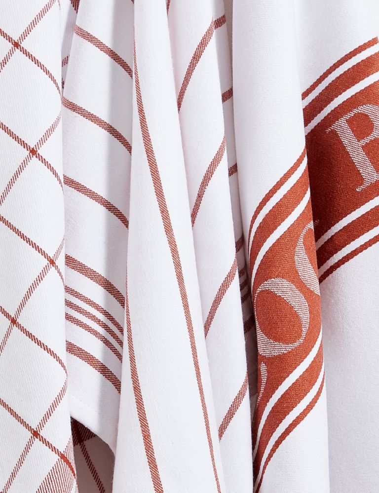 Set of 3 Cotton Rich Striped Tea Towels 4 of 4
