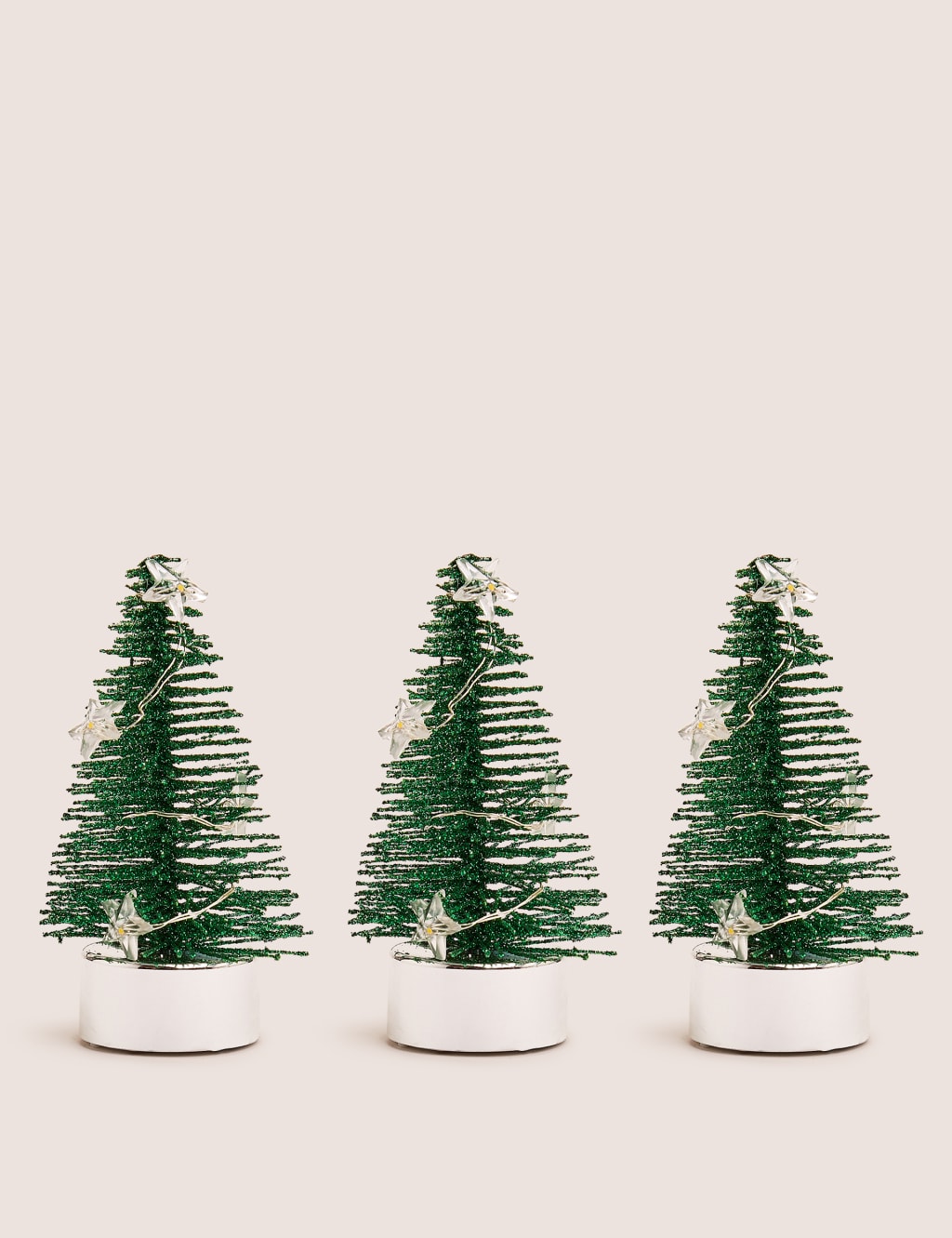 Set of 3 Light Up Mini Christmas Trees M&S