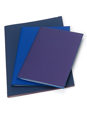 Set of 3 Luxury Blue Notebooks Image 2 of 3