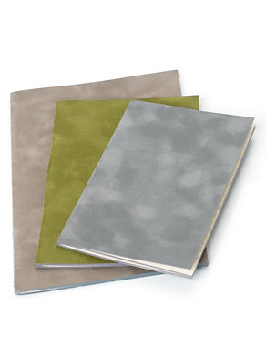 Set of 3 Luxury Suede Effect Notebooks Image 2 of 3